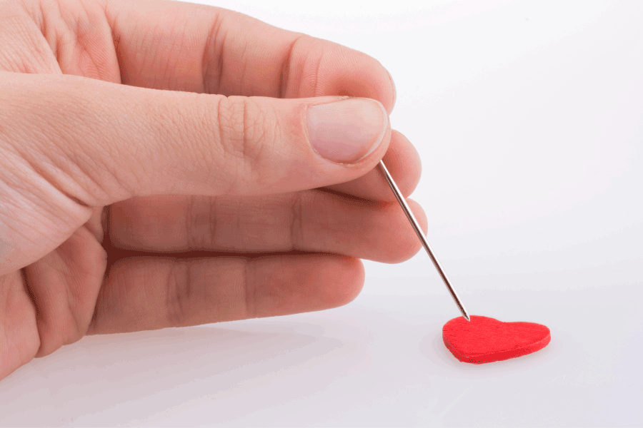 pointed needle