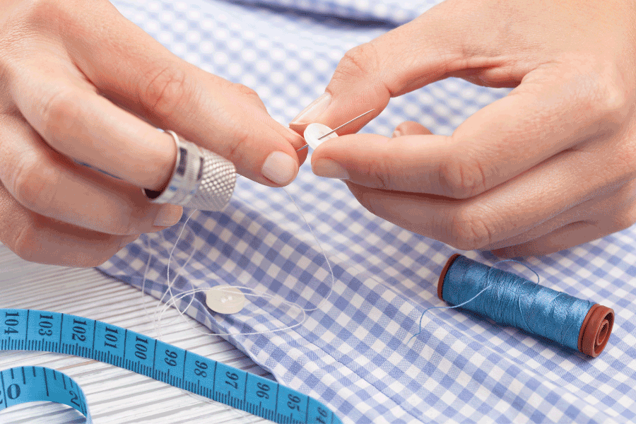 how to sew a button on a shirt