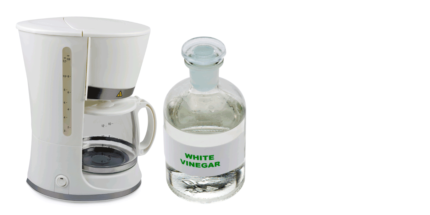how do i clean my coffee pot with distilled white vinegar
