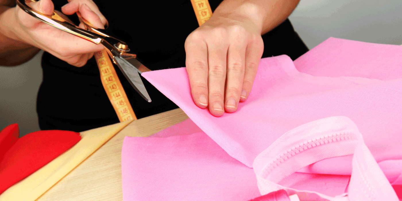 fabric cutting table with groove