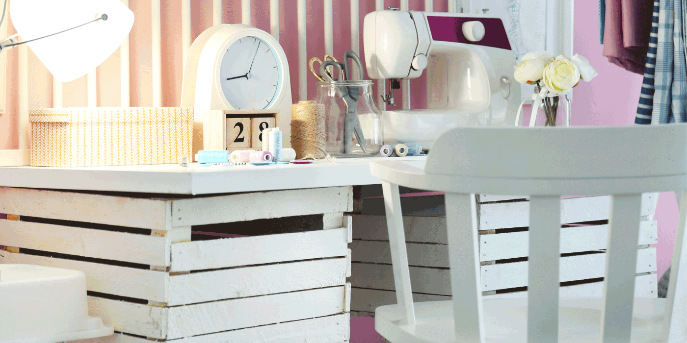 sewing table with storage