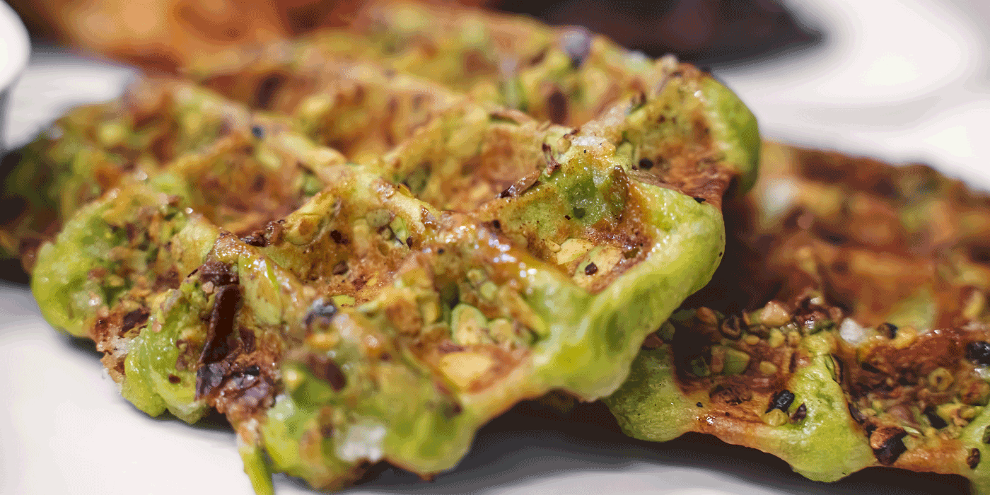 Pistachio Cardamom Waffles
