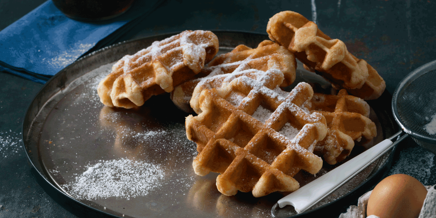 caramelized banana waffles