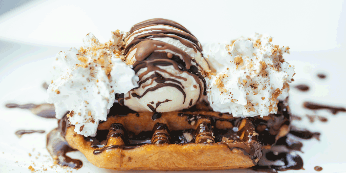 chocolate cherry almond waffles