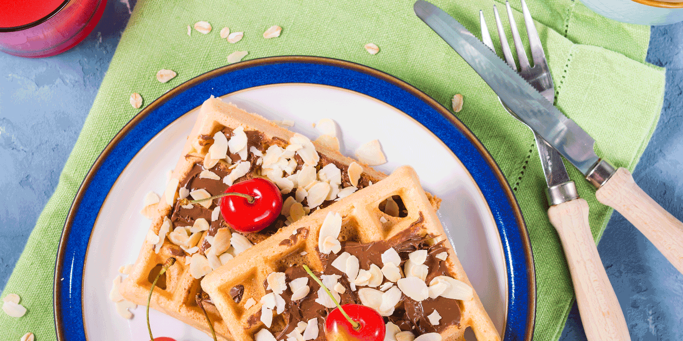 cherry almond waffles