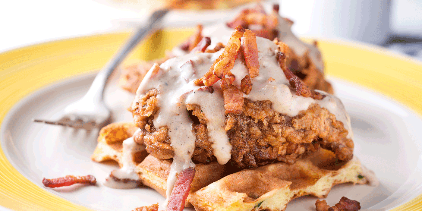 hawaiian bbq chicken waffles