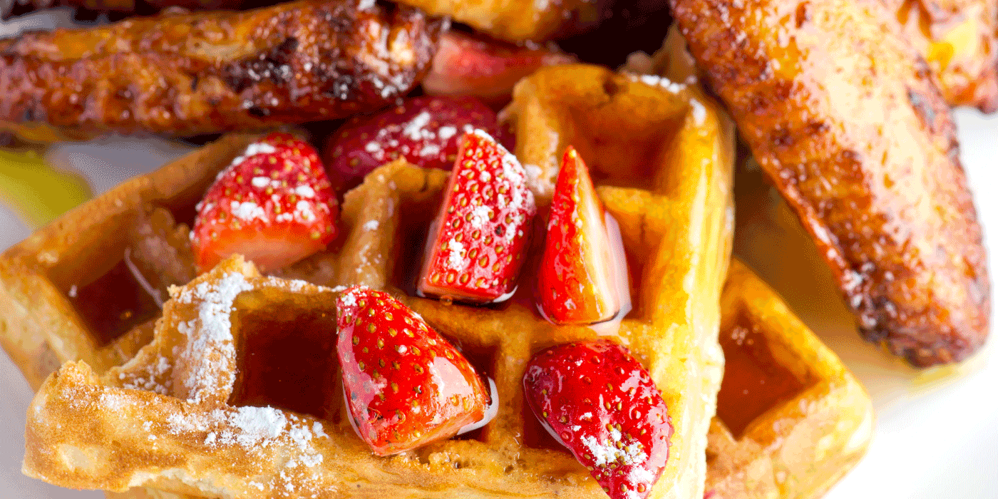 maple bacon bourbon waffles