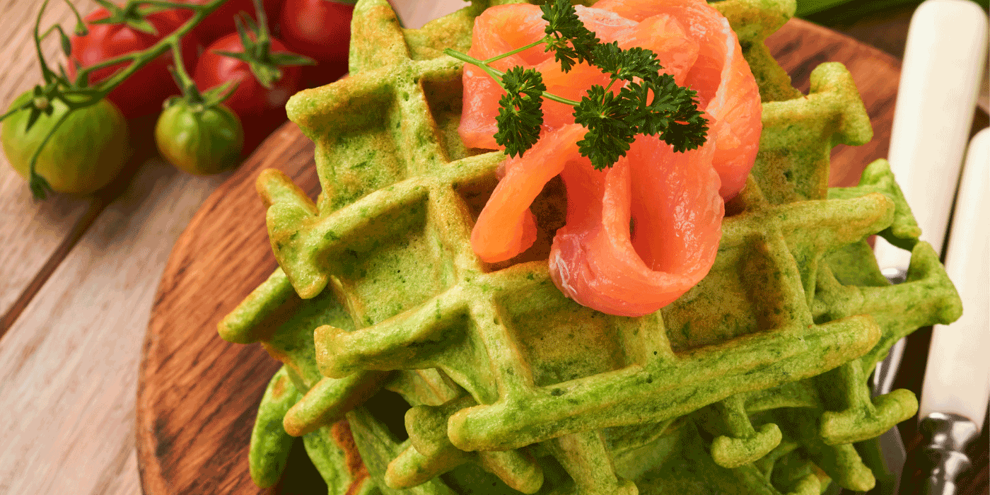 pesto parmesan waffles