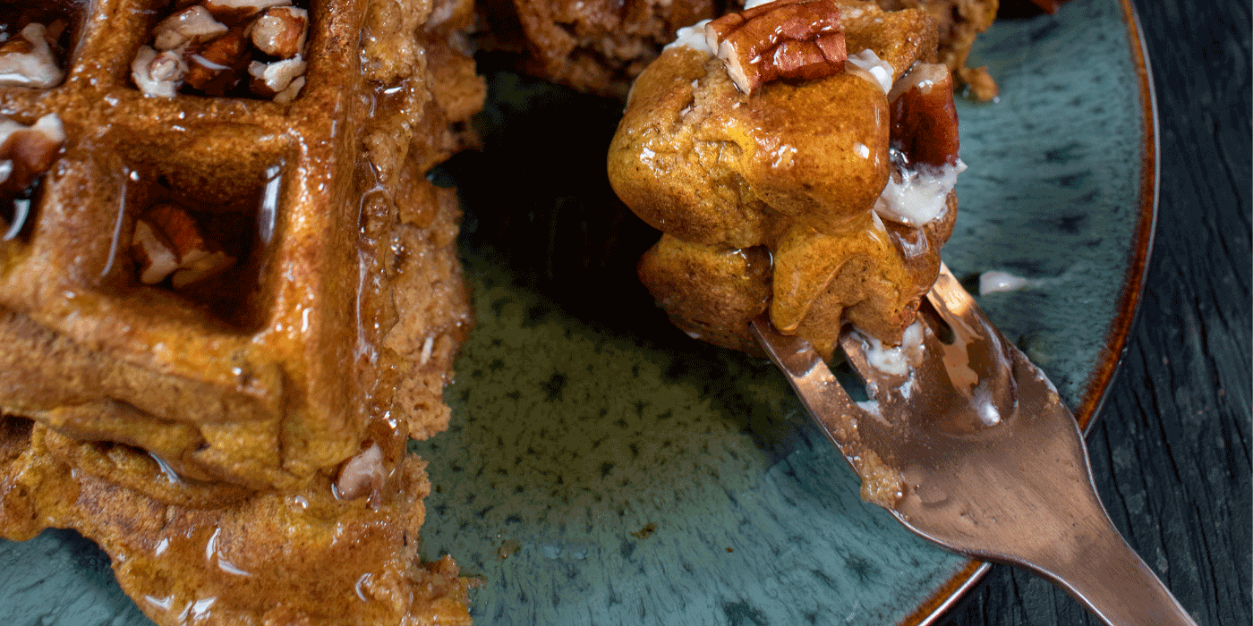 pumpkin pecan waffles