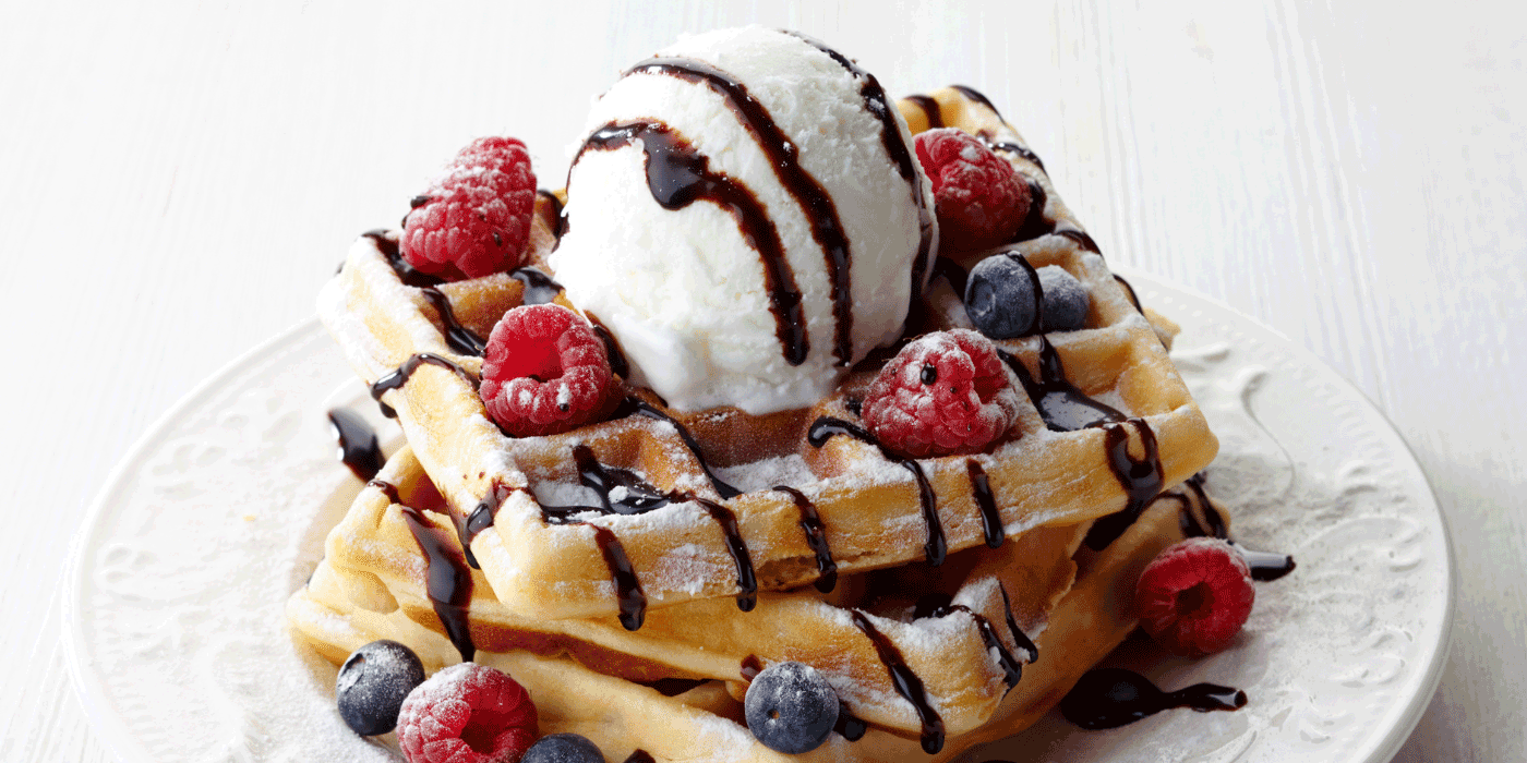raspberry white chocolate cheesecake stuffed waffles