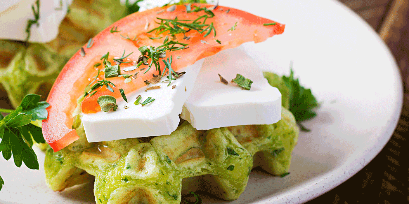 spinach and feta waffles