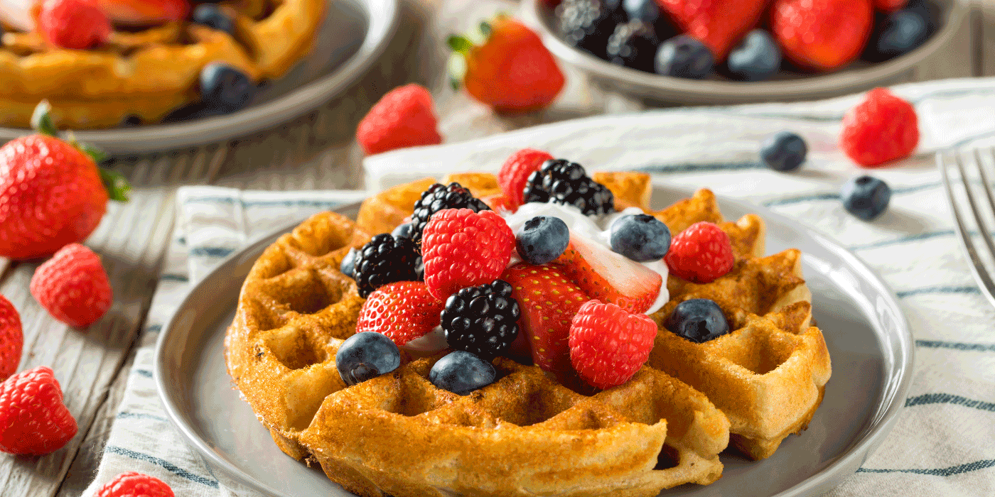 strawberry cheesecake waffles