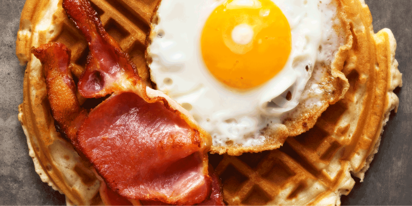 apple cheddar bacon waffles