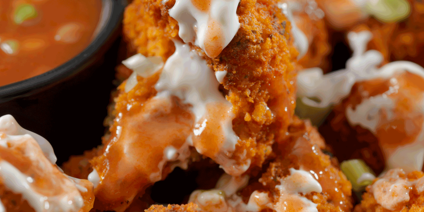 buffalo cauliflower waffles