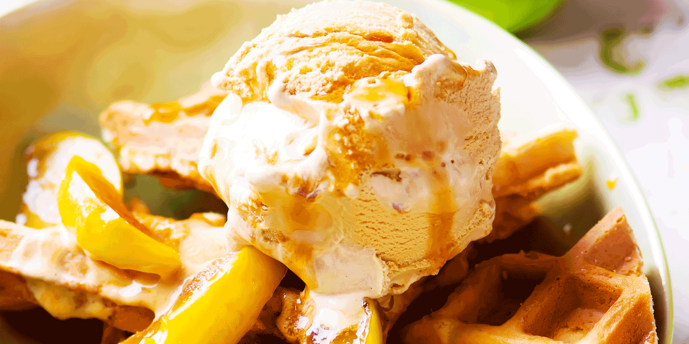 caramel apple streusel waffles