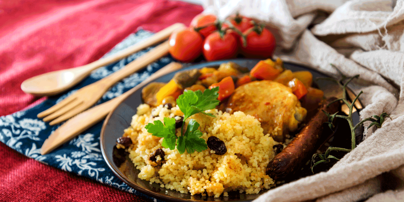 dutch oven moroccan chicken with couscous