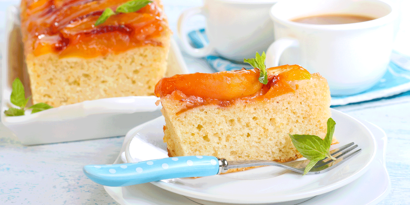 dutch oven peach upside-down cake