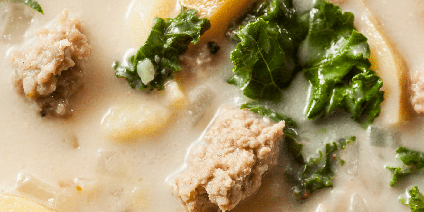 dutch oven sausage and kale soup