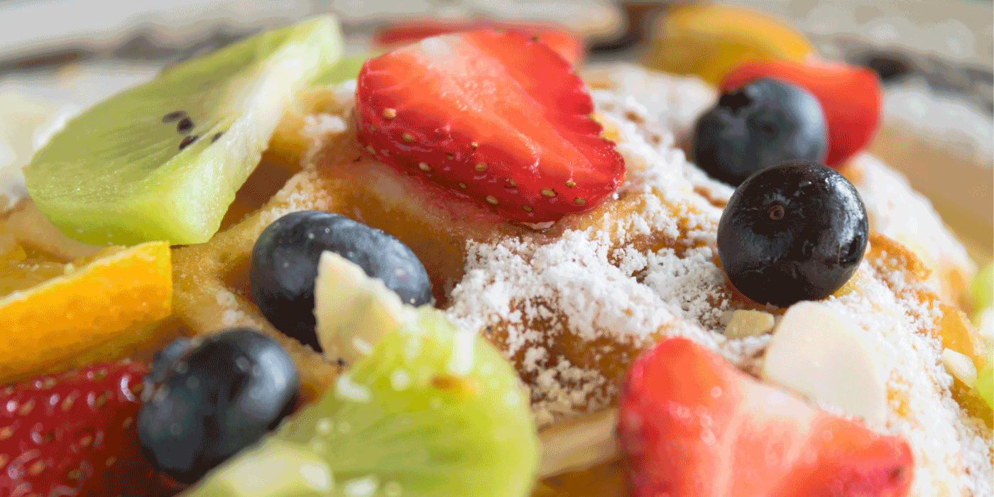 lemon blueberry cheesecake waffles