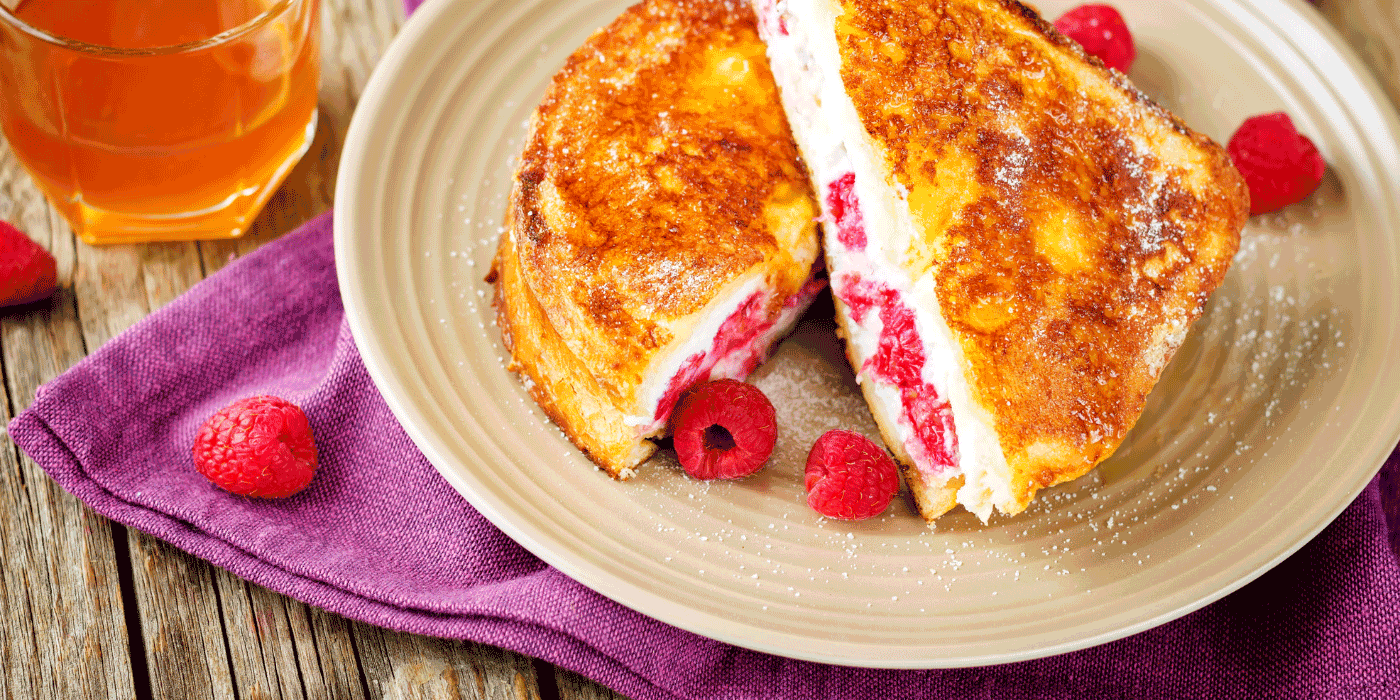 lemon raspberry ricotta stuffed waffles