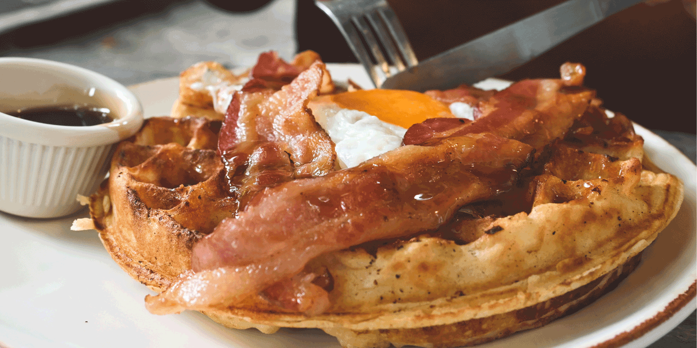 maple bacon pecan waffles