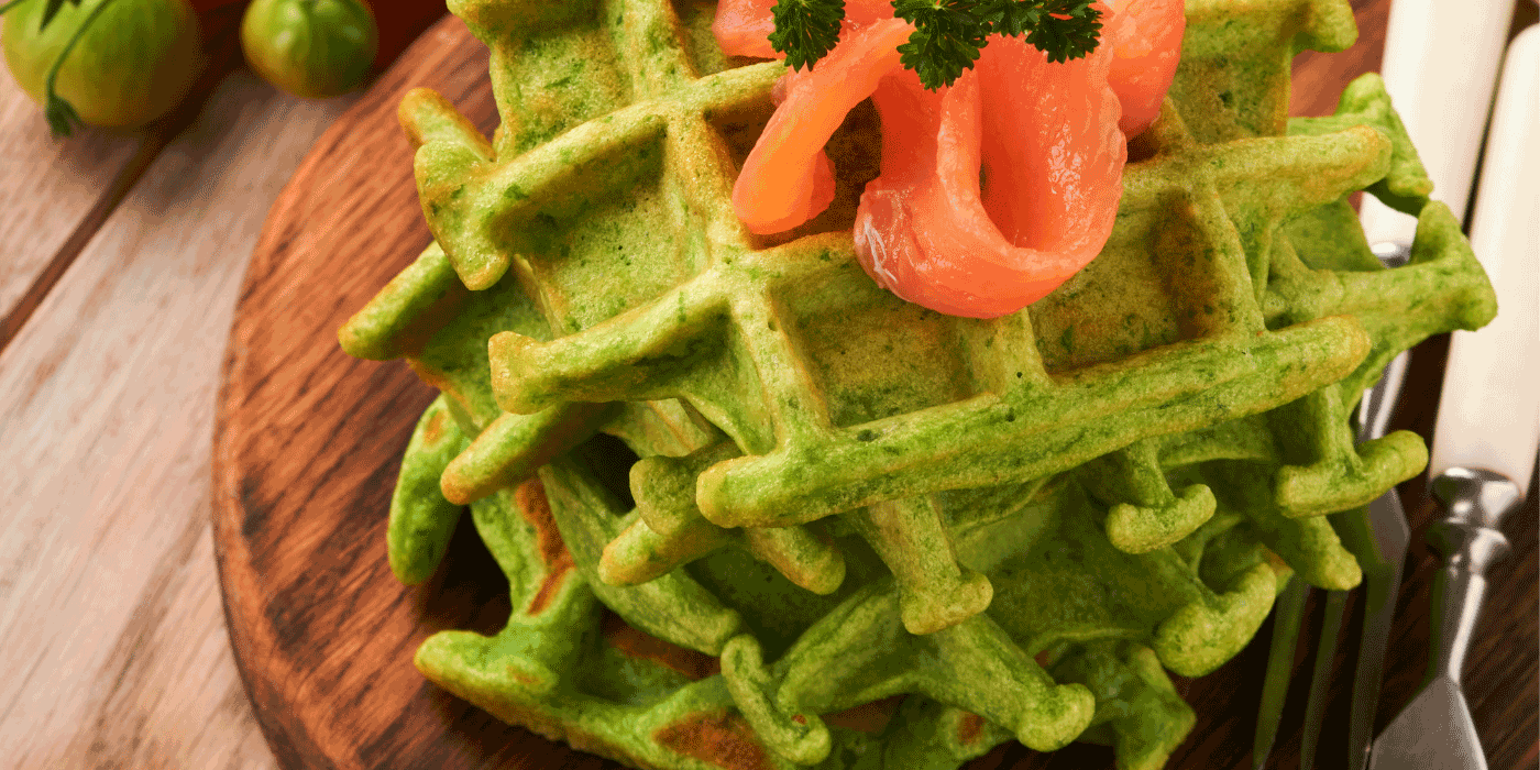 pesto caprese waffles