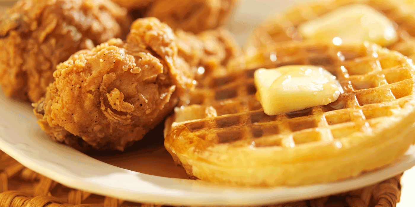 pesto chicken waffles