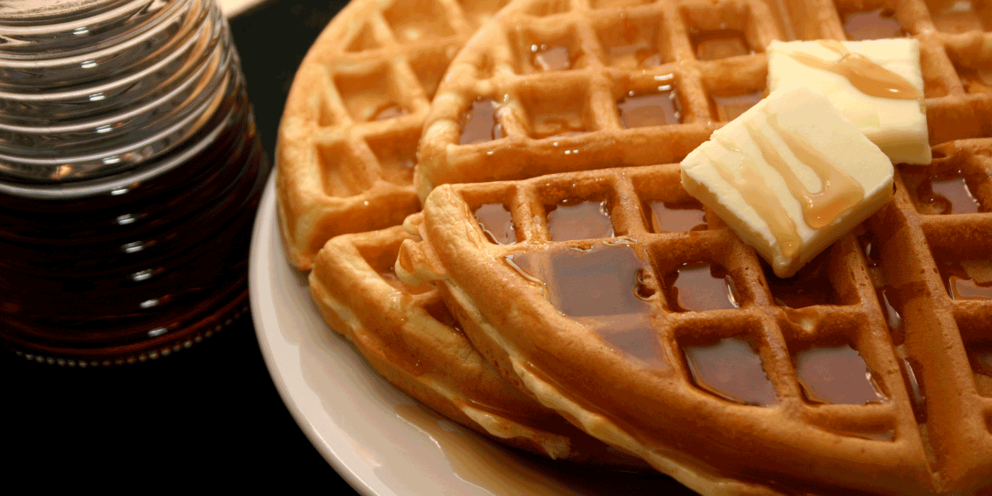 pina colada upside-down waffles