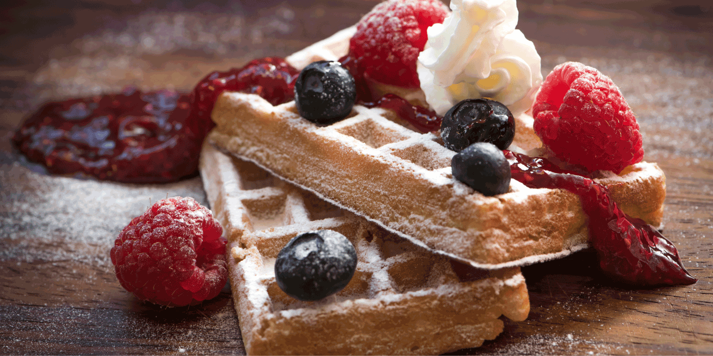 raspberry lemon cheesecake waffles