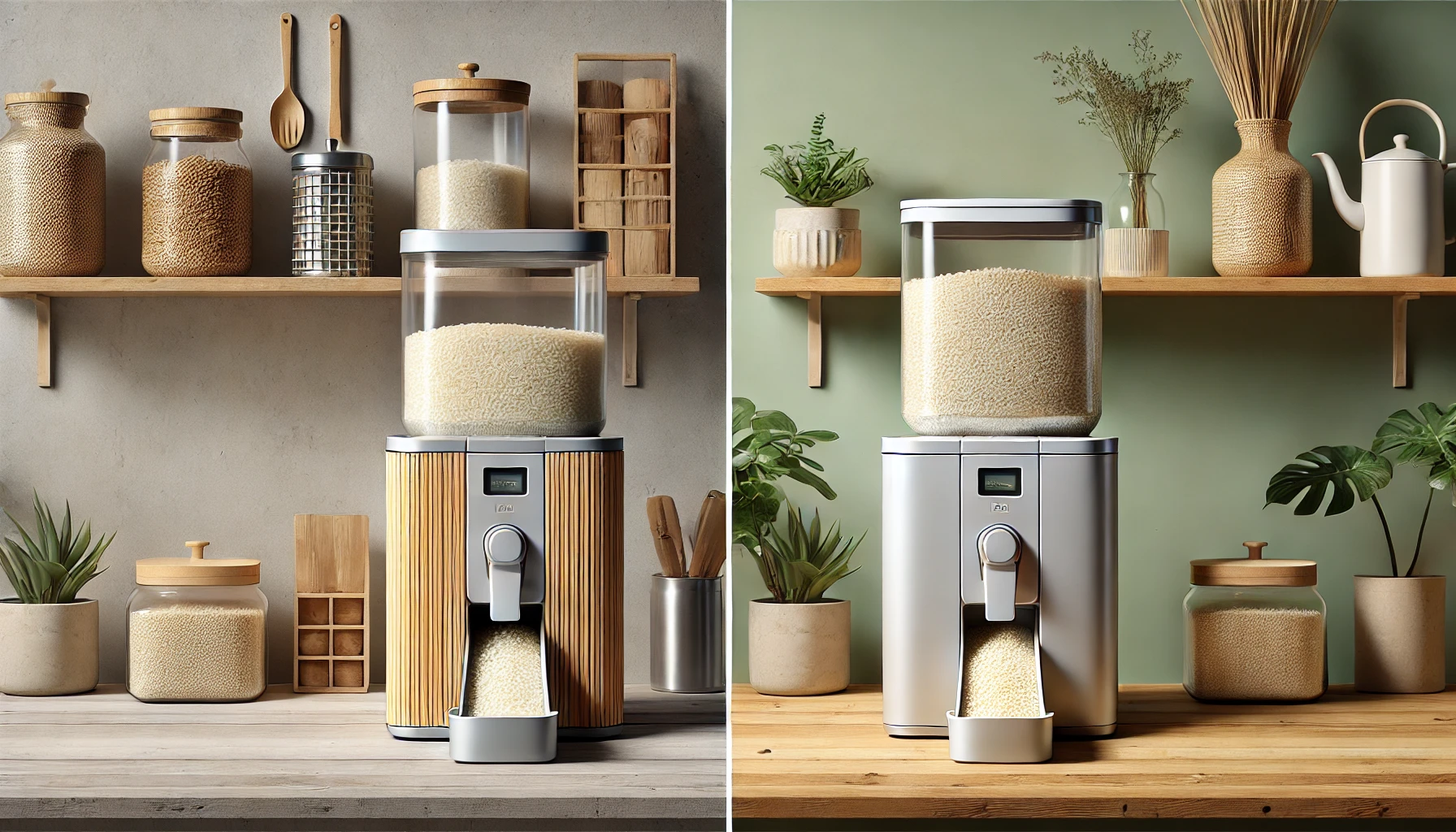 rice dispenser vs. traditional storage